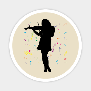 Violinist colorful music Magnet